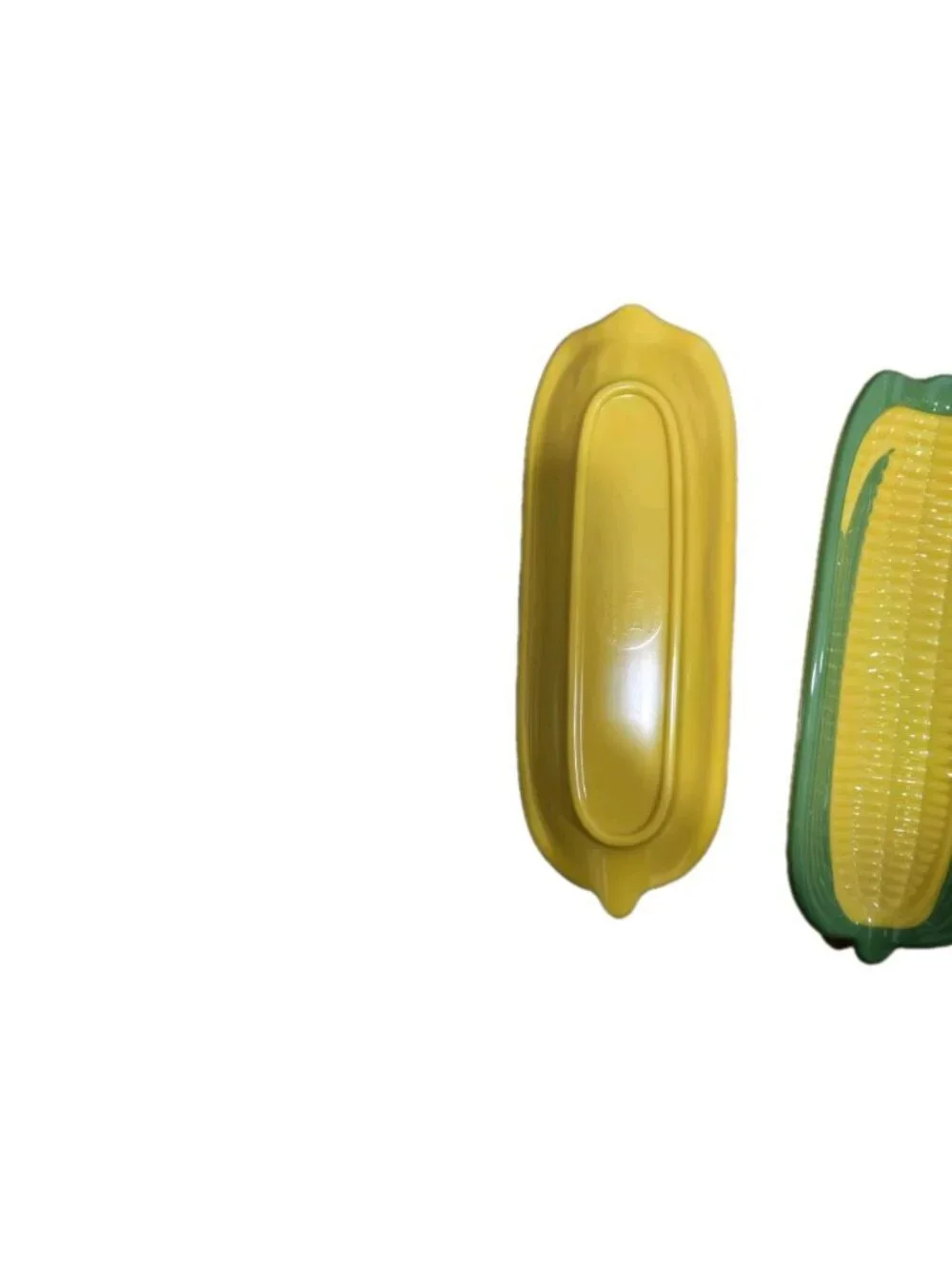 New Set Of 4 Yellow & Green Melamine Corn on the Cobb Dishes BBQ Picnic Party
